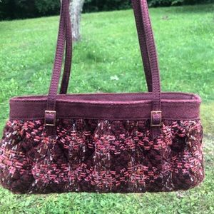 Vera Bradley Purse Plaid Wool Suede Trim Retired